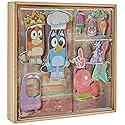 Horizon Group USA Bluey Magnetic Wooden Playhouse, 18 Piece Activity Set, Includes 2 Wooden Dolls House, Great Toys for Kids, Fun Birthday Party…