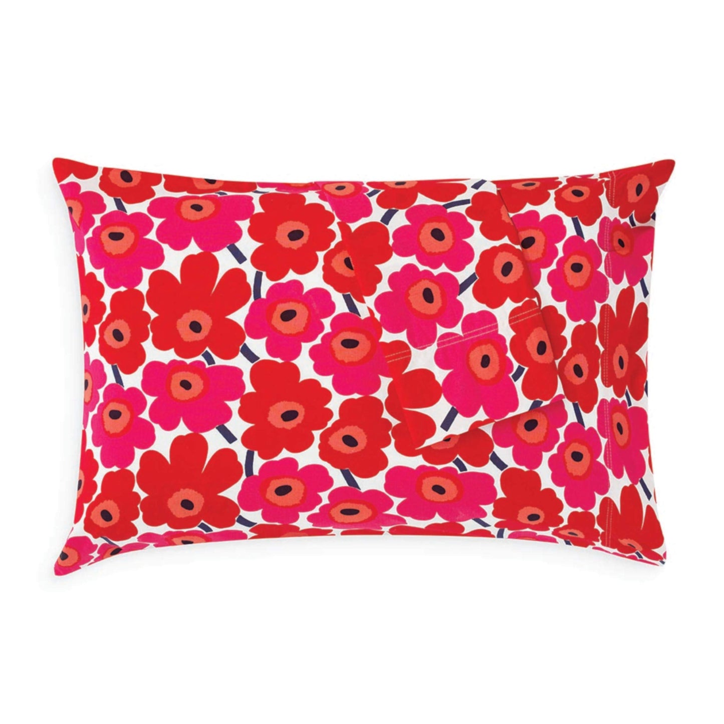 Marimekko - Pillowcase Set, Cotton Percale Bedding, Smooth & Cool Home Decor (Mini Unikko Red, Standard)