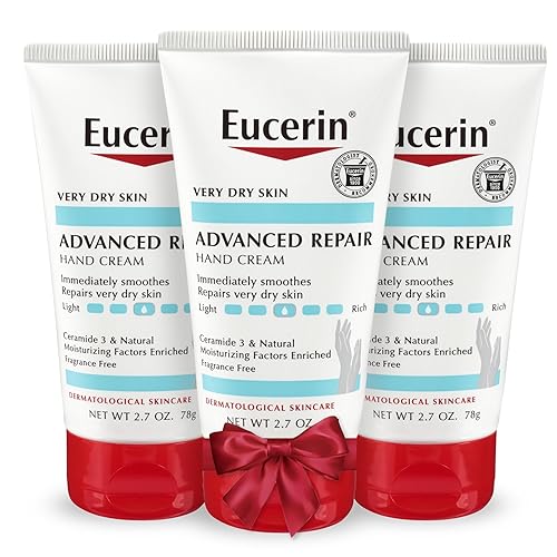 Eucerin Advanced Repair Hand Cream, Soothes and Repairs Very Dry Skin, Fragrance Free, Non Greasy, Fast Absorbing, Travel Size Hand Lotion, Holiday