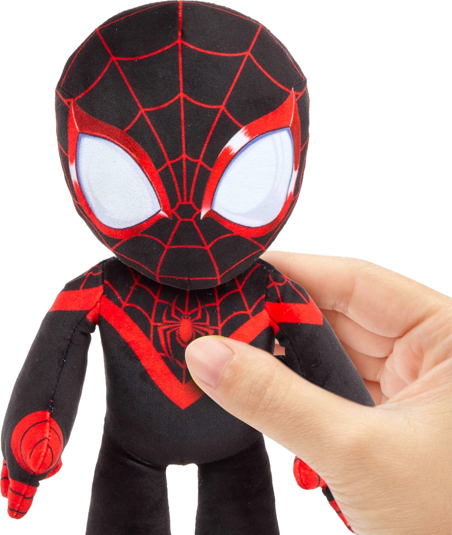 Mattel Marvel Plush Talkers Soft Toy, 11.75-Inch Miles Morales Figure with 10 Sounds & Phrases