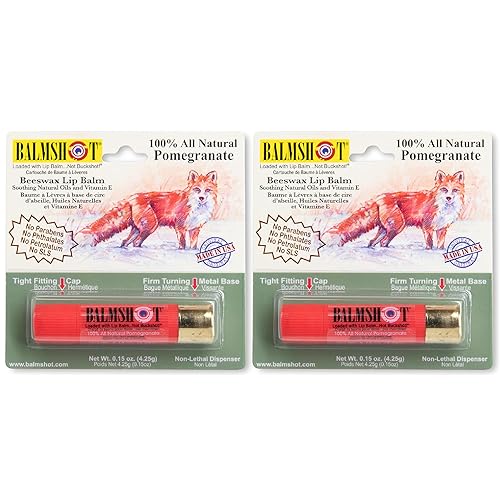 BALMSHOT Two Pack of 100% All Natural Pomegranate Lip Balm