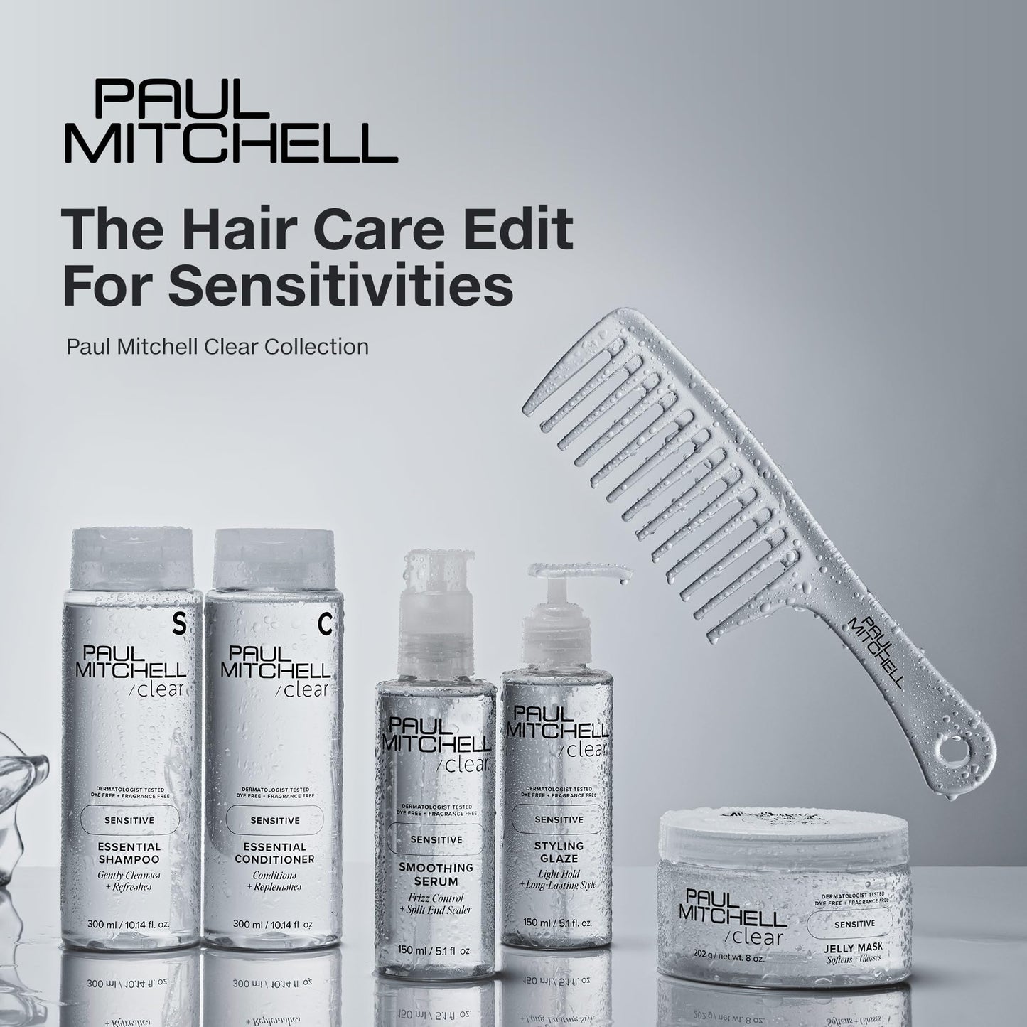 Paul Mitchell Clear Jelly Mask, Fragrance Free Hair Mask, For Sensitive Scalp + Skin, 2 oz