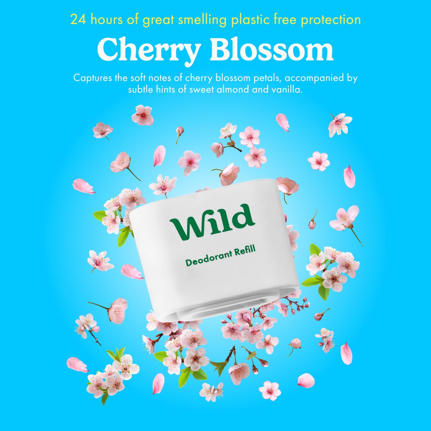 Wild - Natural Refillable Deodorant - Orange & Neroli Refill Trio Pack - Vegan & Eco-Friendly - Aluminum Free - Long Lasting Protection - Natural Beauty and Personal Care Wild