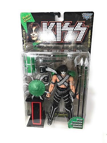 1997 - McFarlane - KISS - Peter Criss - Ultra Action Figure - Drum Launches Drumstick Missiles & Letter I - Rare - Out of Prodcution - Limited…