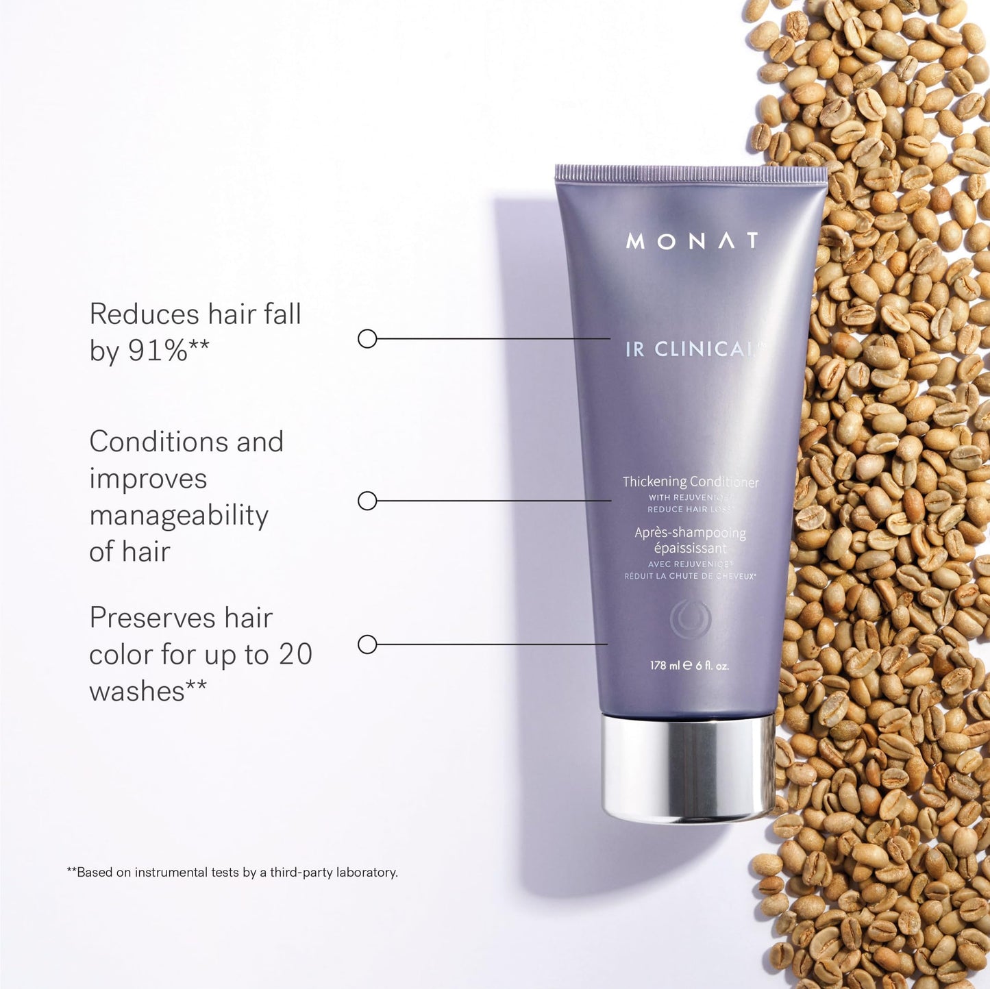 MONAT IR Clinical Thickening Shampoo & Conditioner Set - Hair Strengthening & Volumizing System for Thicker, Fuller-Looking Strands - Natural Hair