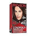 Revlon Permanent Hair Color, Permanent Hair Dye, Colorsilk with 100% Gray Coverage, Ammonia-Free, Keratin and Amino Acids, 20 Brown/Black, 4.4 Oz