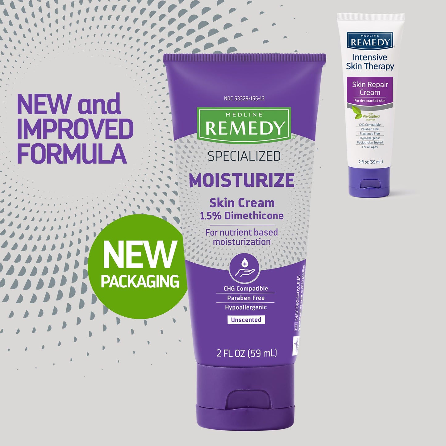 Medline Remedy Specialized Skin Cream, Unscented (2 fl oz), 1.5% Dimethicone, Nourishing Moisturizer for Dry Skin, Paraben-free, and Hypoallergenic