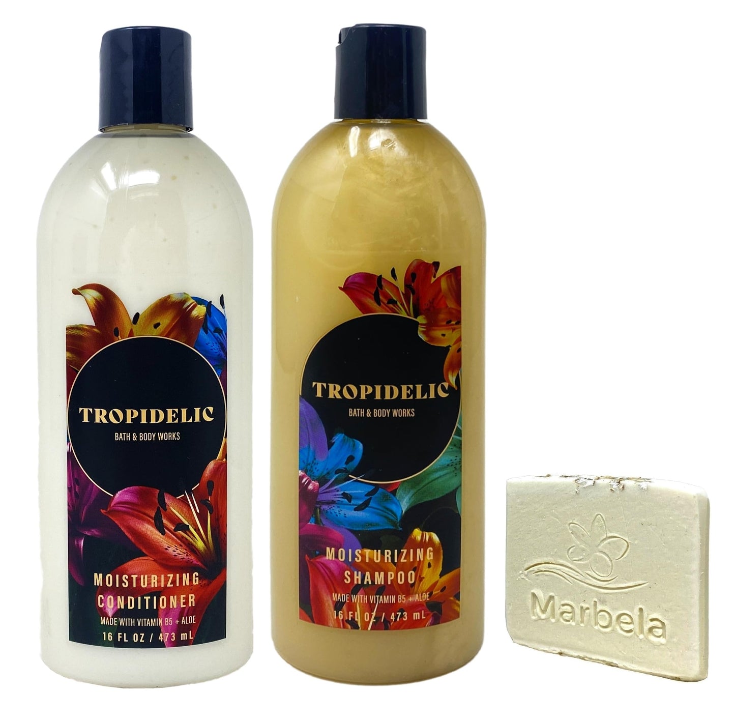 Bath & Body Works Tropidelic Moisturizing Conditioner and Shampoo Duo Set with a Natural Oats Sample Soap