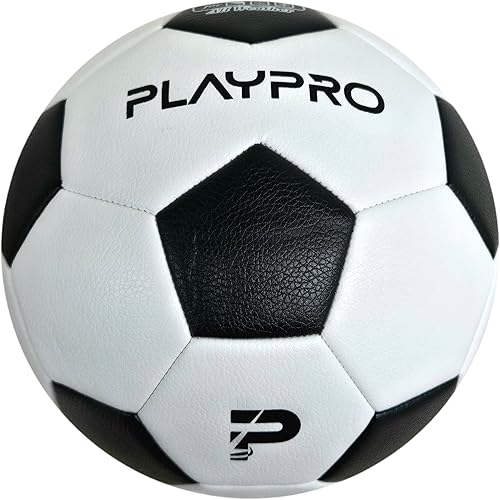 PLAYPRO Classic Training Soccer Ball for All Ages, Winding Bladder, Sizes 2, 3, 4 and 5 (Classic, 5)