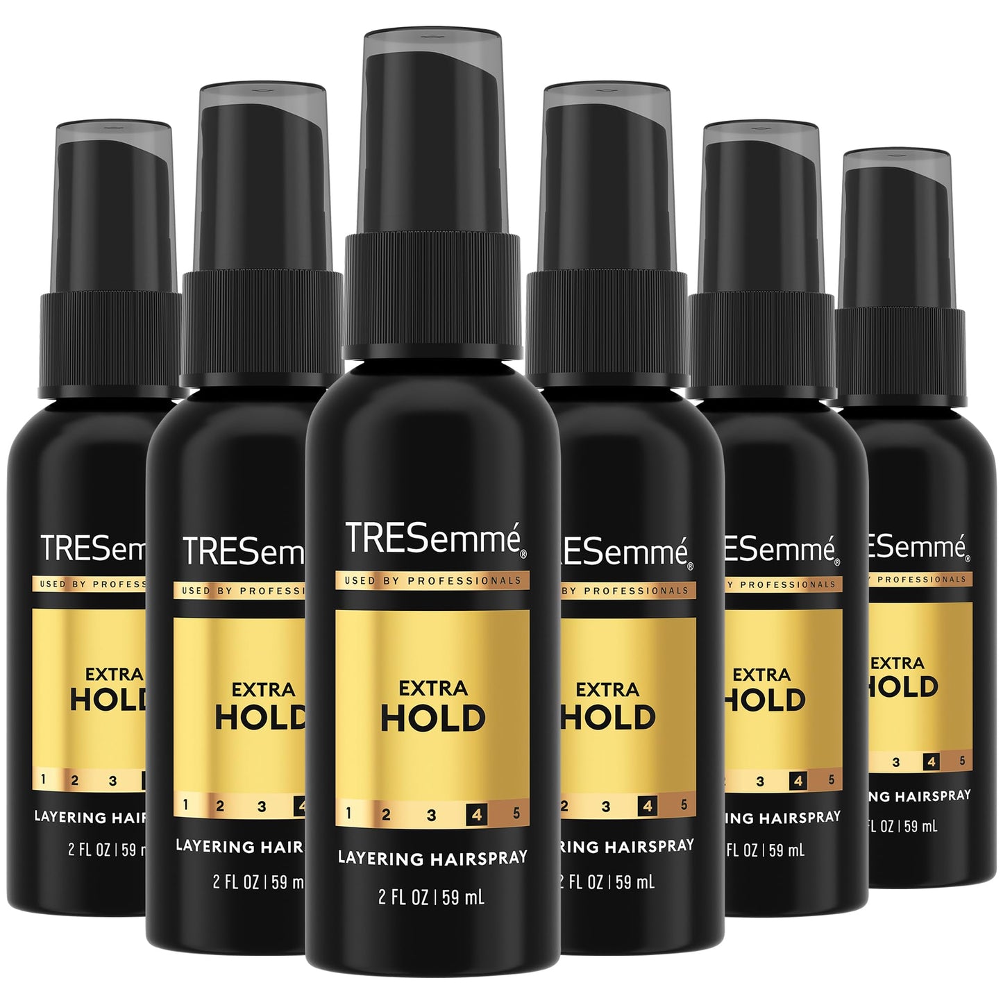 TRESemmé Travel Hairspray, Extra Hold, 6-Pack - Non-Aerosol Hair Spray for Layering, Anti-Humidity, Anti-Frizz Hair Products, 2 Oz Ea