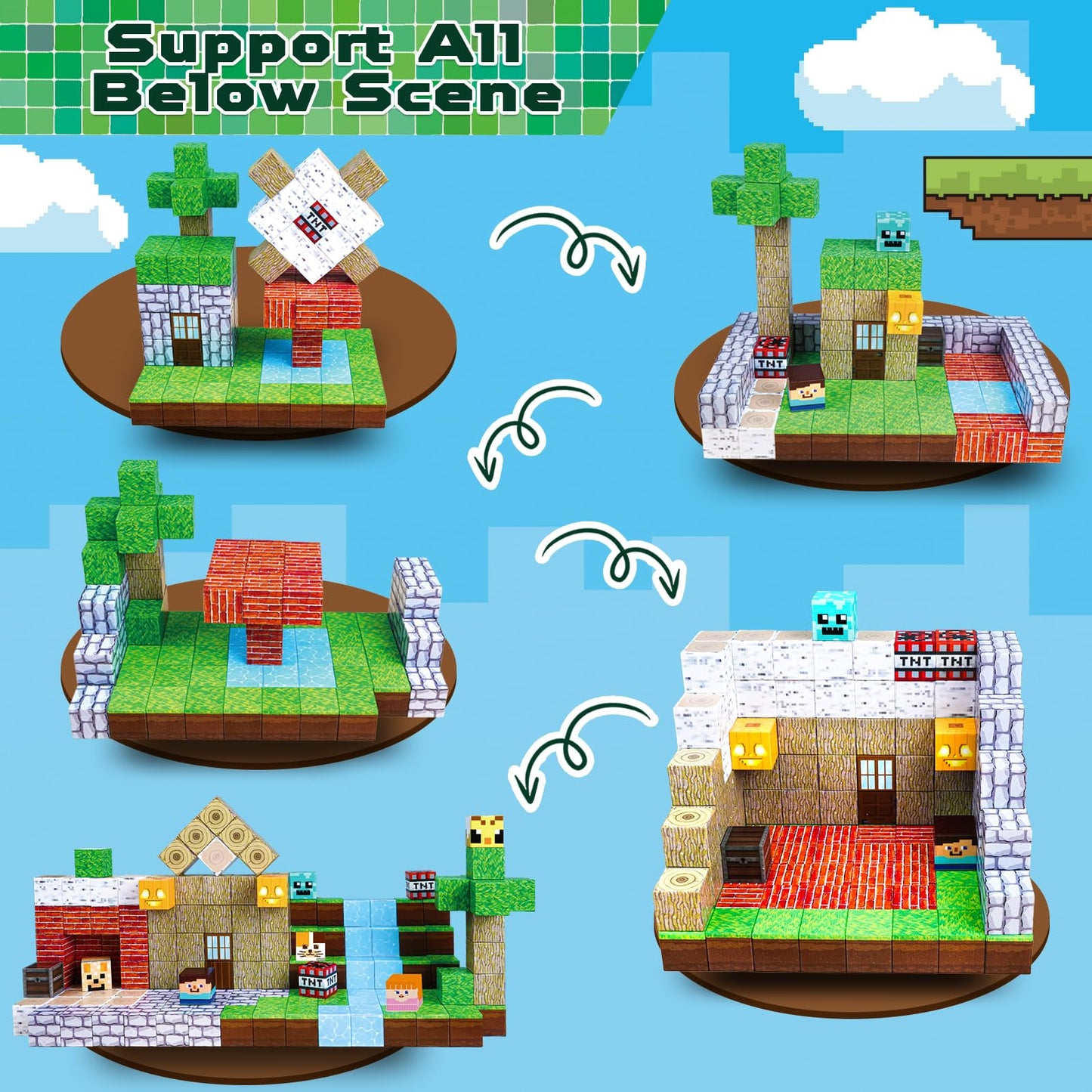 ToyUnited 150pcs Magnetic Blocks – STEM Magnet Cubes Building & Stacking Toys, Montessori Sensory Set for Kids Ages 3-8, Gift Idea