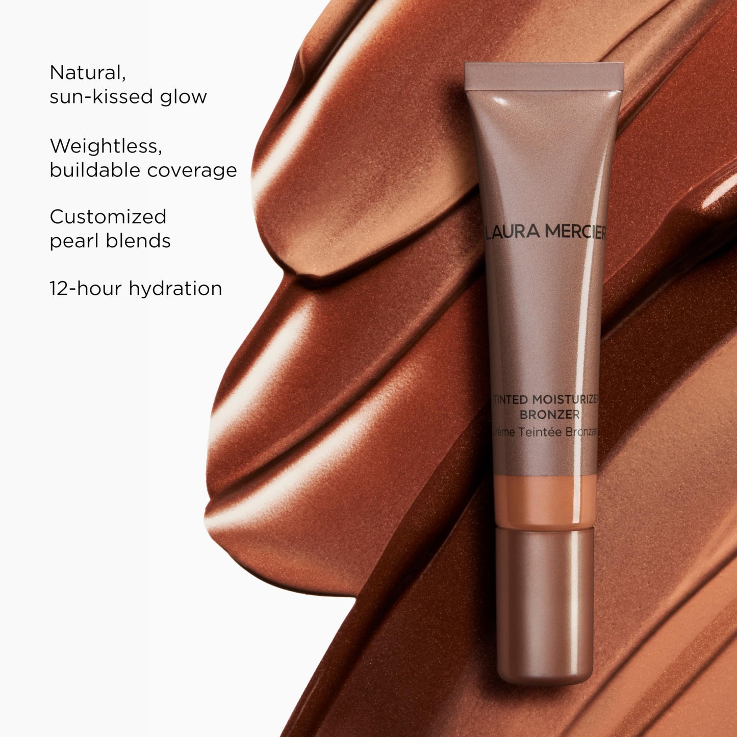 Laura Mercier Tinted Moisturizer Bronzer: Long Lasting Sheer Cream Bronzer, Weightless, Buildable Coverage, 12 HR Hydrating Wear, Non-Comedogenic, 6