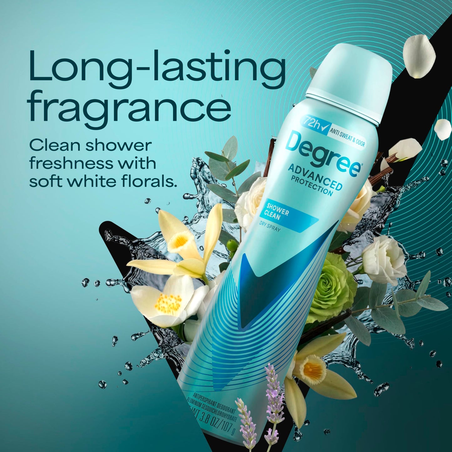 Degree Advanced Antiperspirant Deodorant Dry Spray Shower Clean 72-Hour Sweat and Odor Protection Spray Antiperspirant For Women With MotionSense Beauty and Personal Care Degree