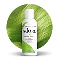Adore Semi Permanent Hair Color (163 Green Apple) | Vegan & Cruelty-Free Green Hair Dye | No Ammonia, No Peroxide, No Alcohol | 4 Fl Oz