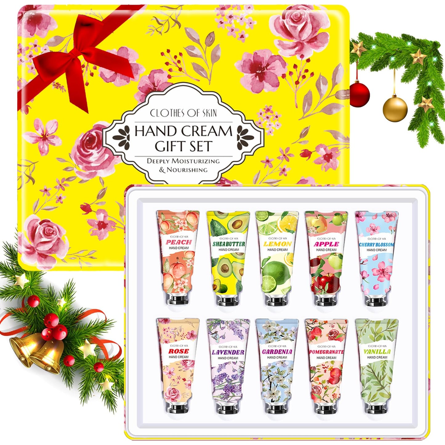 10 Pack Hand Cream Gift Set,Stocking Stuffers for Teen Girls,Women,Christmas Gifts for Coworker,Teacher Gifts for Women,Thank You Gifts,Natural