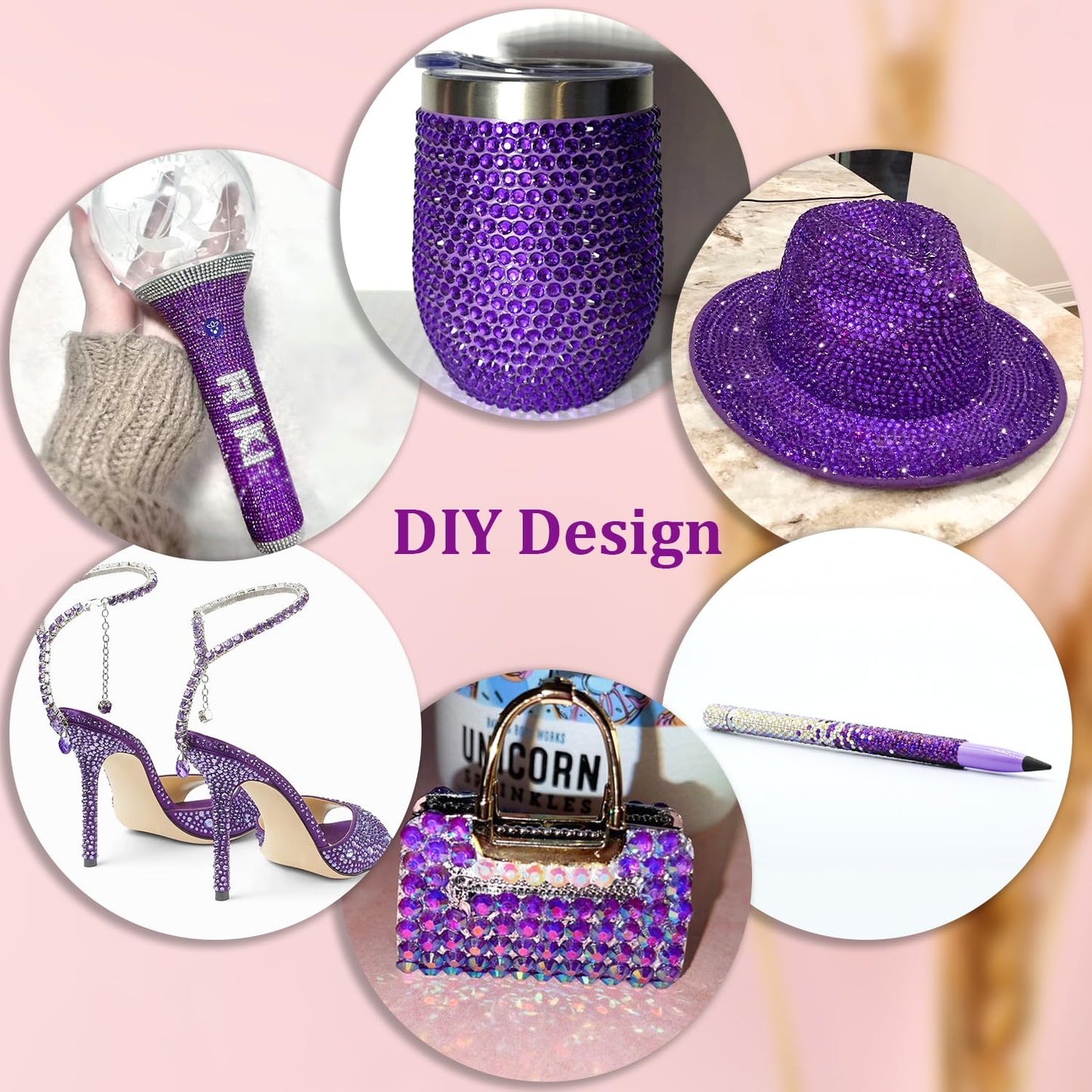 30000Pcs Dark Purple Rhinestones for Bedazzling with B7000 Jewelry Glue, Bedazzler Kit Flatback Gems, Resin Rhinestones for Crafting Crafts Clothing Beauty and Personal Care TINKRSTUFF