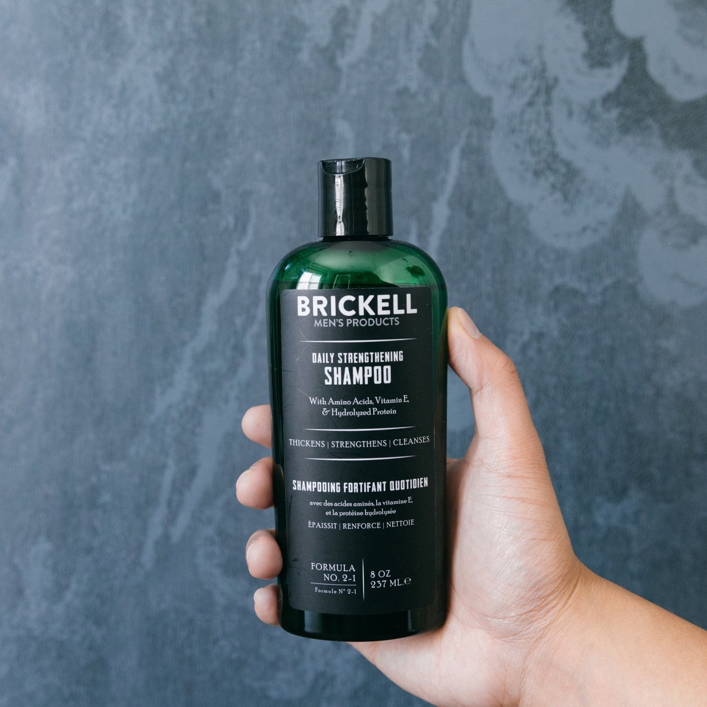 Brickell Men's Products Daily Strengthening Shampoo for Men, Natural and Organic Featuring Mint and Tea Tree Oil To Soothe Dry and Itchy Scalp