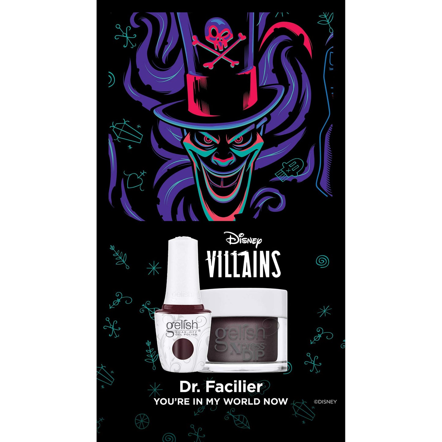Gelish Xpress Dip "You're In My World Now" Disney Villains Collection, 1.5 oz. - Deep Burgundy Pearl Beauty & Personal Care Gelish