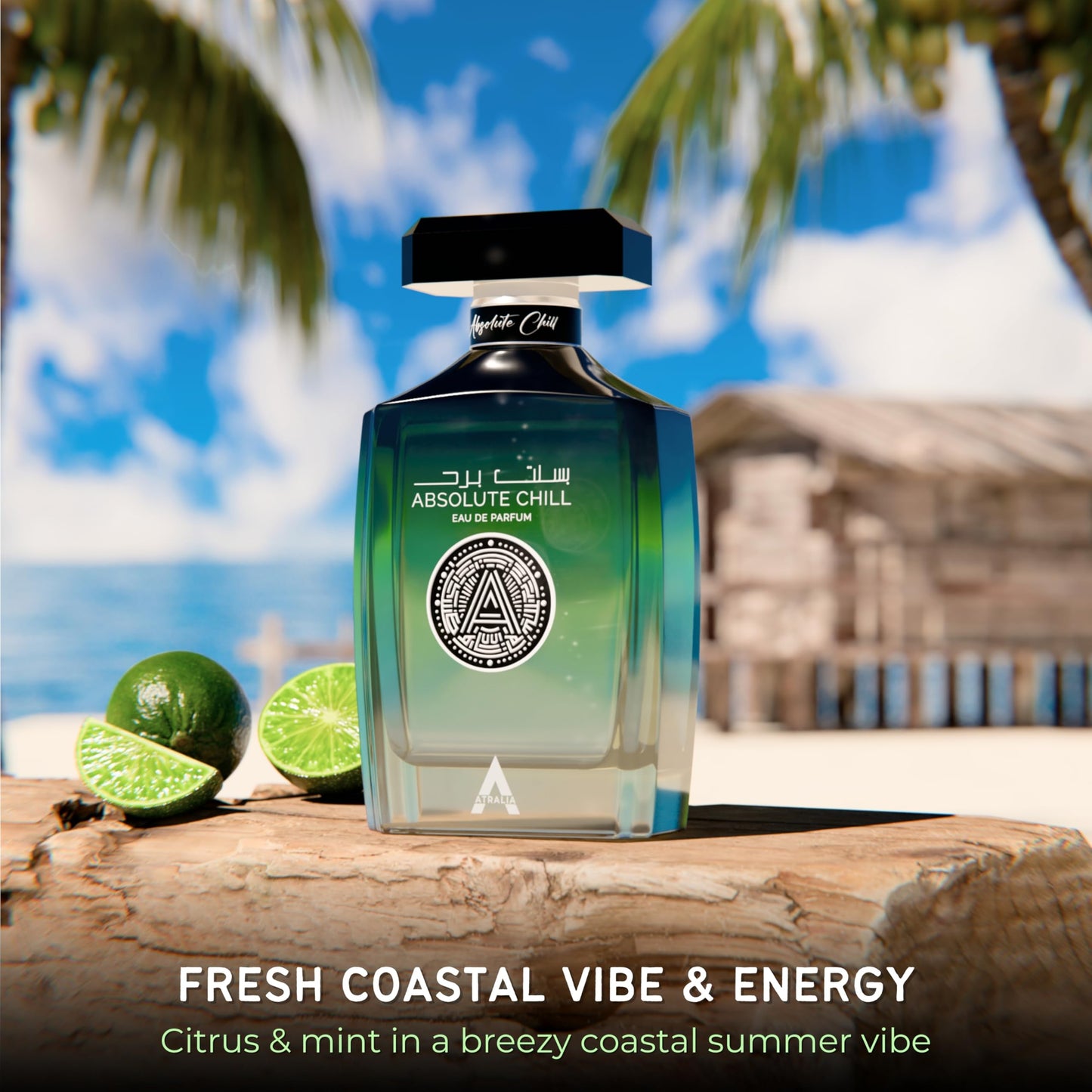 Atralia Absolute Chill 100ml EDP - Citrus Mint Perfume for Men & Women | Green Lemon, Mint, Orange, Blackcurrant | Summer Fresh Long-Lasting Fragrance