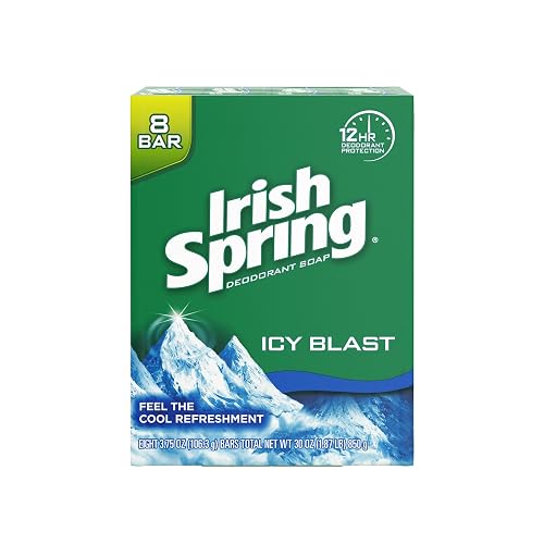 Irish Spring Icy Blast Cool Refreshment Deodorant Soap Unisex Soap, 8 Count