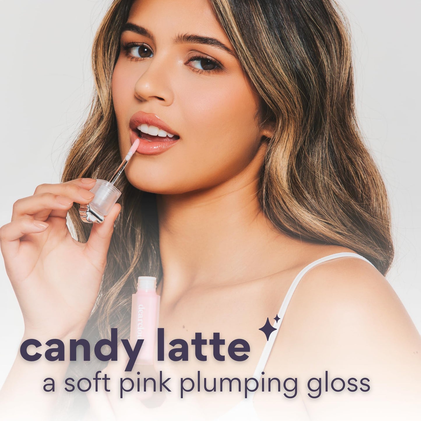 dearcloud Super Jelly Lip Plumper - Lip Gloss Plumper with Hyaluronic Acid & Capsicum - Plumping Lip Gloss for Women - Candy Latte (.13 fl oz oz)