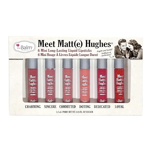 theBalm Meet Matt(e) Hughes Set of 6 Mini Long-Lasting Liquid Lipsticks, 0.04 Ounce (Pack of 6) - Volume 1