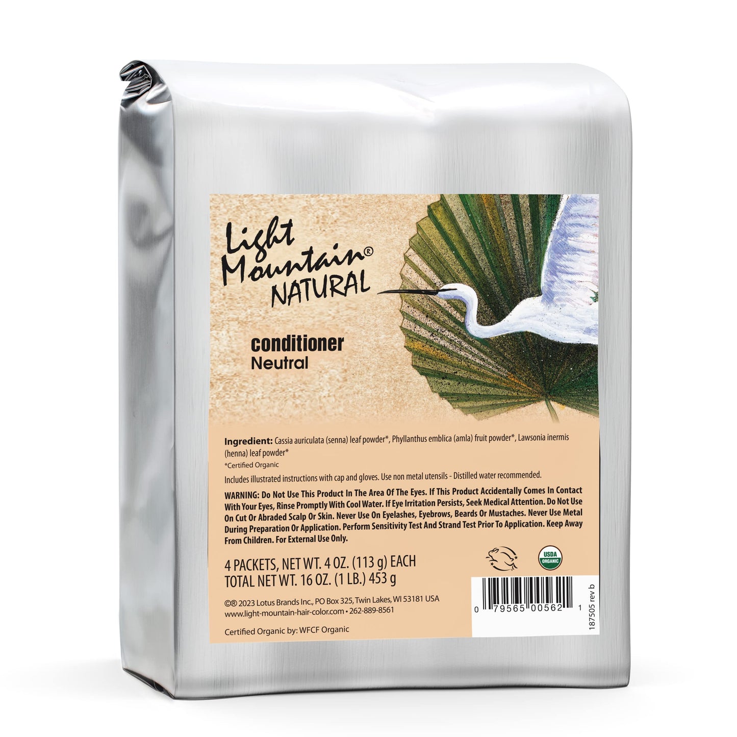 LIGHT MOUNTAIN Neutral Henna Hair Dye & Conditioner - 100% Natural, Conditioning Botanicals for Shine, 16 Oz