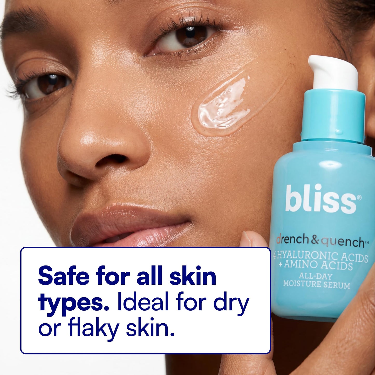 Bliss Drench & Quench Hyaluronic Acid Serum - Hydrating Face Serum with Amino Acids - Deep Moisture, Plumps & Smooths Dry, Sensitive Skin - 1 Fl Oz