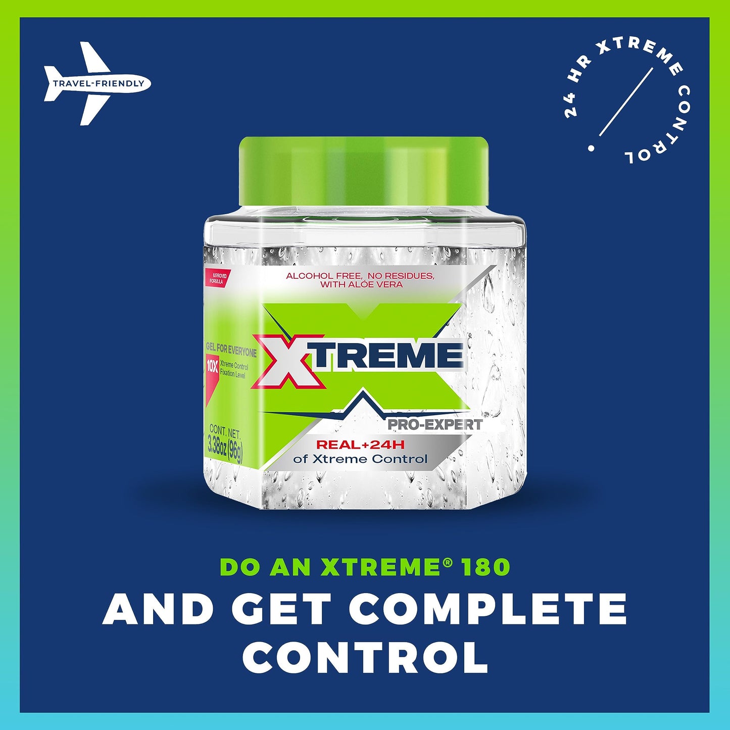 Xtreme Pro-Expert Clear Styling Hair Gel, Alcohol Free 24-Hours Xtreme Control With Aloe Vera, 8.8 Oz Jar (Pack of 3)
