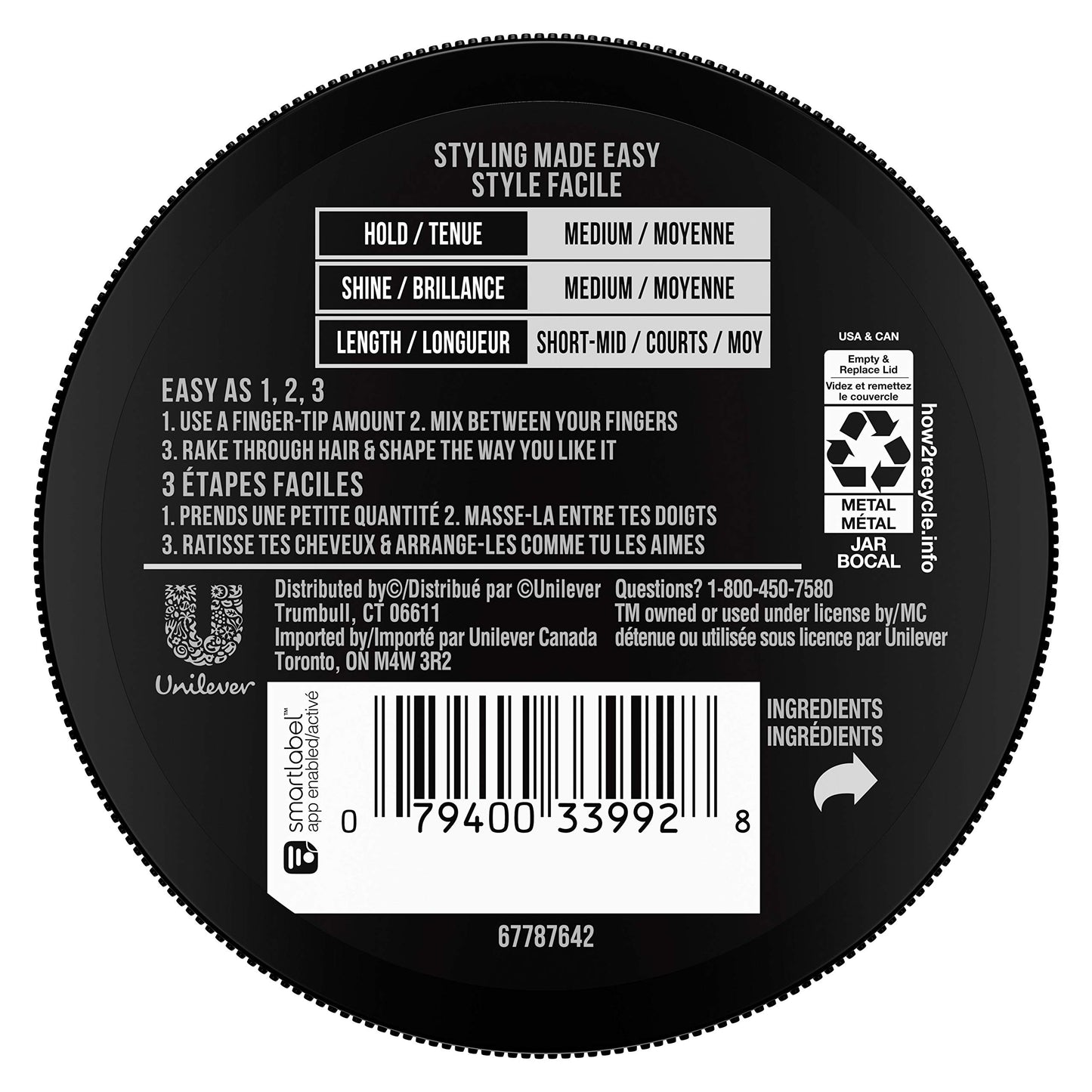 Axe Natural Look Softening Hair Cream 2.64 oz (Pack of 3)