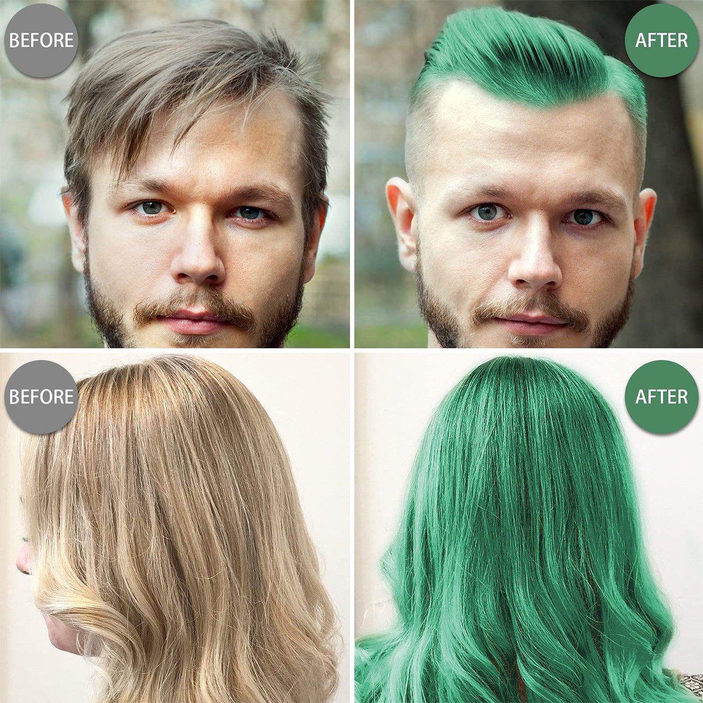 Temporary Green Hair Color Wax 4.23oz, Instant Hairstyle Mud Cream, Hair Pomades for Party, Cosplay, Nightclub, Masquerade, Halloween.(Green)