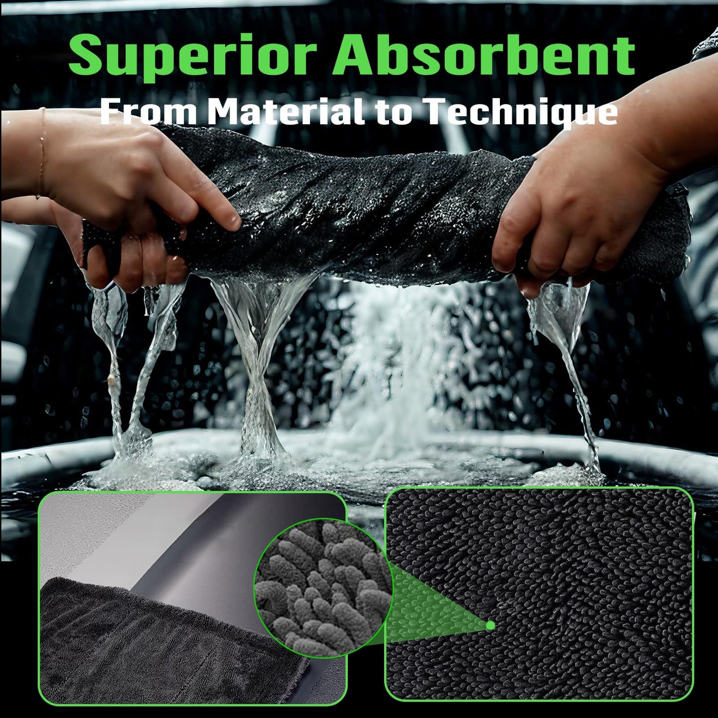 Deedlite Shiny Bath Wipes Shower Cleaning Cloths, Premium Car Drying Towel | Ultra Absorbent Twisted-Loop Design| Microfiber Towel for Car, Shower…