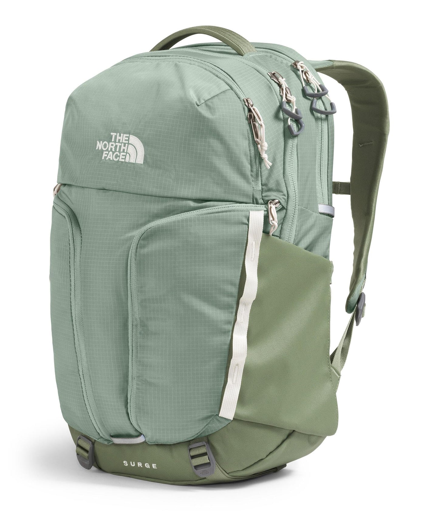 The North Face Women's Surge Commuter Laptop Backpack - Everyday Travel Bag, 16" Laptop Sleeve, Water-Repellent, Slate Moss/Bark Mist, One Size