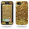 MightySkins Skin Compatible with Lifeproof Nuud iPhone SE (2020) / 7/8 Sticker wrap Cover Sticker Skins Gold Glitter