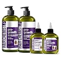 Hair Chemist Pro-Growth with Biotin Ultimate 4PC Shampoo & Conditioner Set- Includes 33.8oz Shampoo, 33.8oz Conditioner, 7.1oz Scalp Stimulator