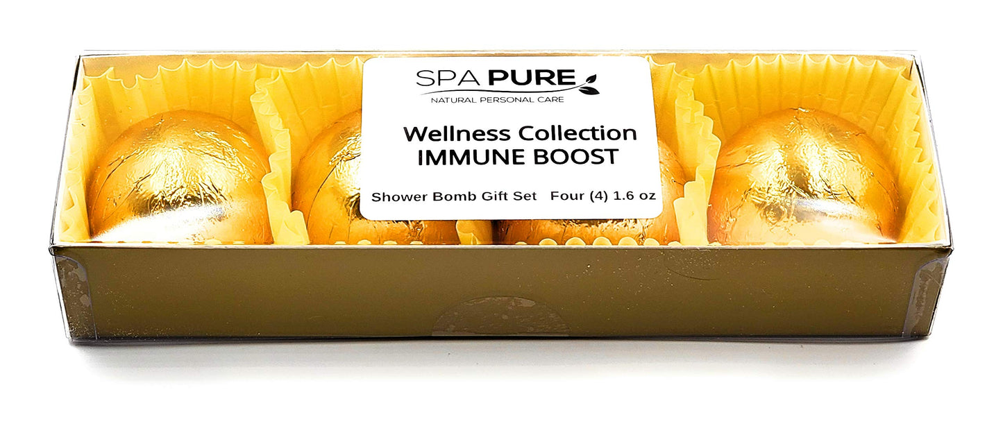 Spa Pure Immune Boost Aromatherapy Shower Steamers Bombs - Shower Bombs with Essential Oils - Unisex Bath Melts - Self Care and Relaxation Shower…