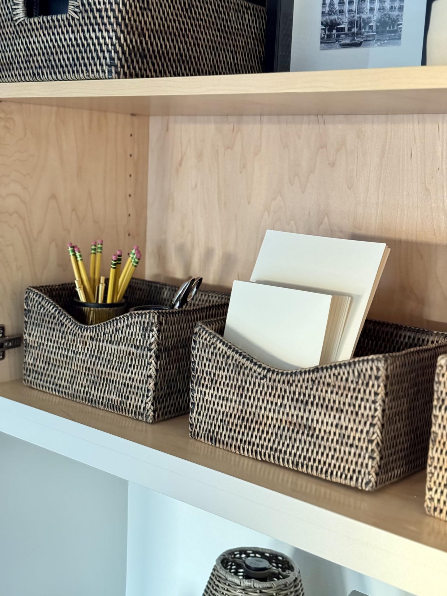 KOUBOO La Jolla Organizing & Shelf Basket, Black-Wash