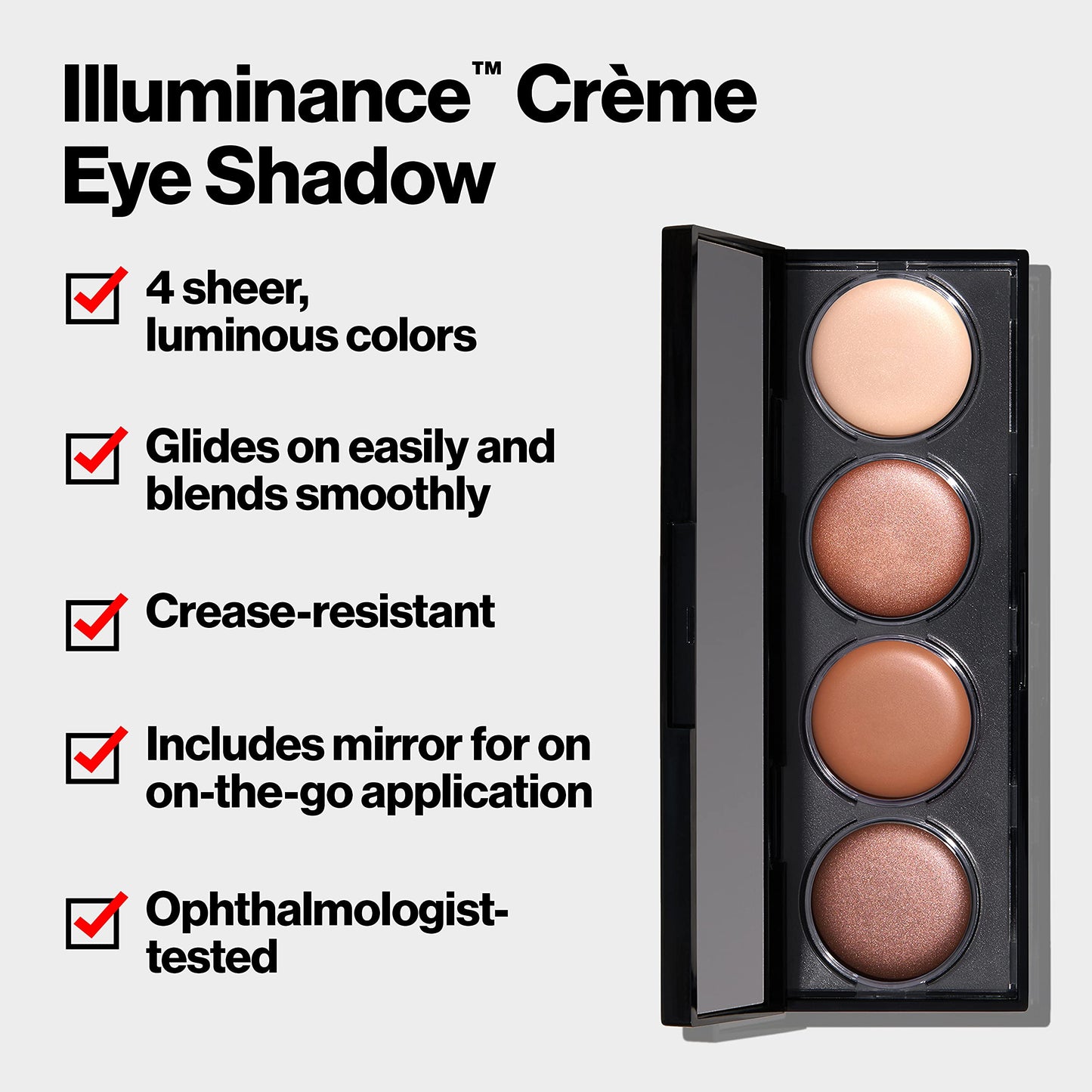 Revlon Crème Eyeshadow Palette, Illuminance Eye Makeup with Crease- Resistant Ingredients, Creamy Pigmented in Blendable Matte & Shimmer Finishes, 715