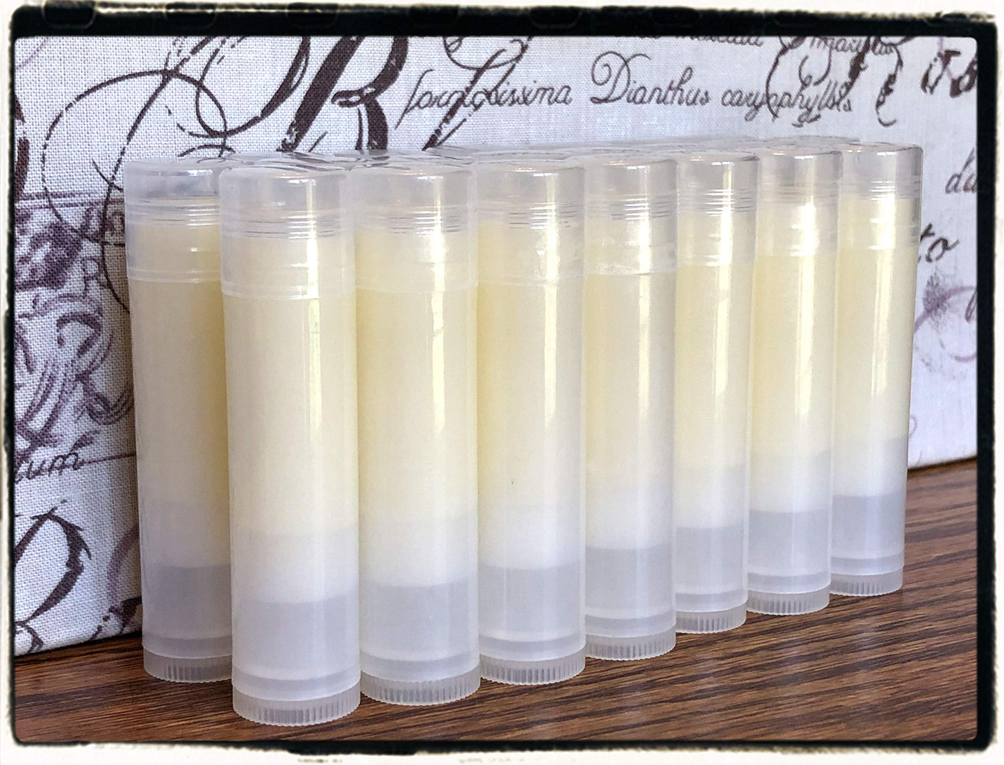 100 Buttercream Cupcake Handmade All Natural Lip Balms Without Labels in Clear Tubes with Caps Beauty and Personal Care Majestic Lips Handmade Lip Balm