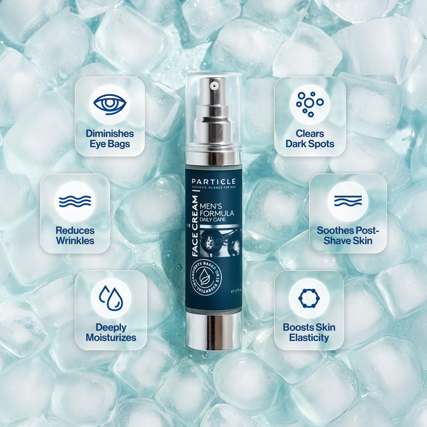 Particle 6-in-1 Face Cream for Men, Men’s Daily Hydrating Moisturizer with Vitamin C, Jojoba Oil, Vitamin E & Hyaluronic Acid, Skin Care Routine