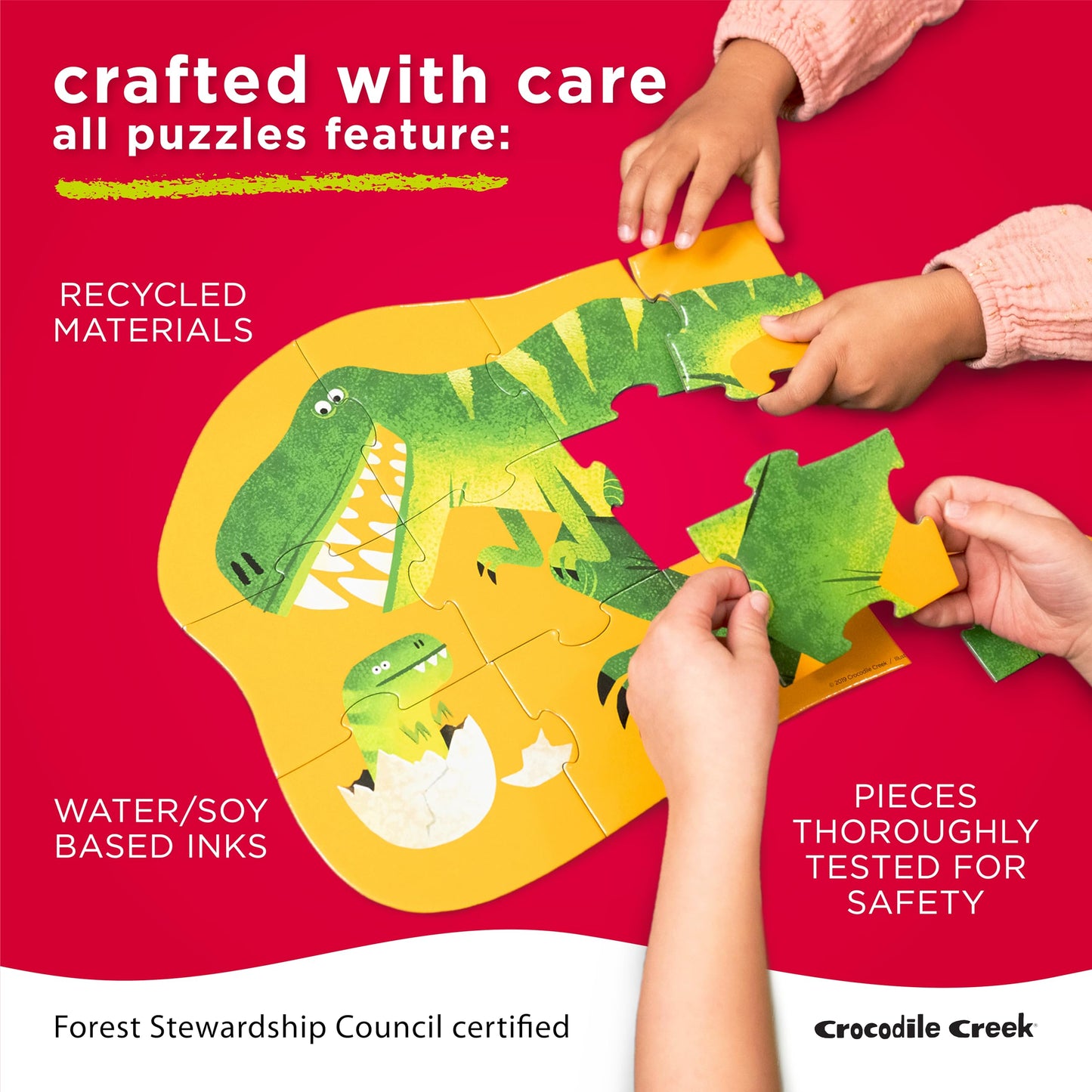 Crocodile Creek 100-Piece Shark Jigsaw Puzzle – Fun & Educational Floor or Table Puzzle for Kids Ages 5+, Includes Storage Canister with Handle, 14"x19"