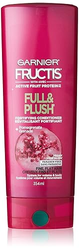 Garnier Fructis Full and Plush Fortifying Conditioner for Fine, Flat Hair, 12 Fl Oz, 1 Count (Packaging May Vary)