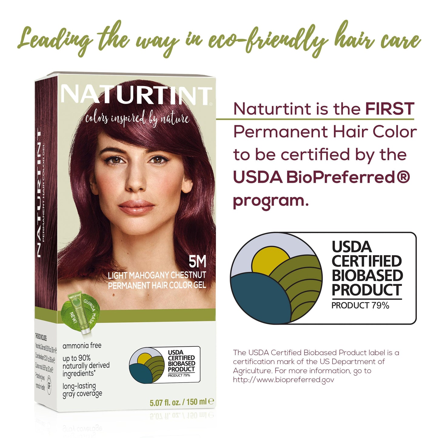Naturtint 5M Light Mahogany Chestnut Permanent Hair Color (Pack of 6), Ammonia Free, Vegan, Cruelty Free, up to 100% Gray Coverage, Long Lasting