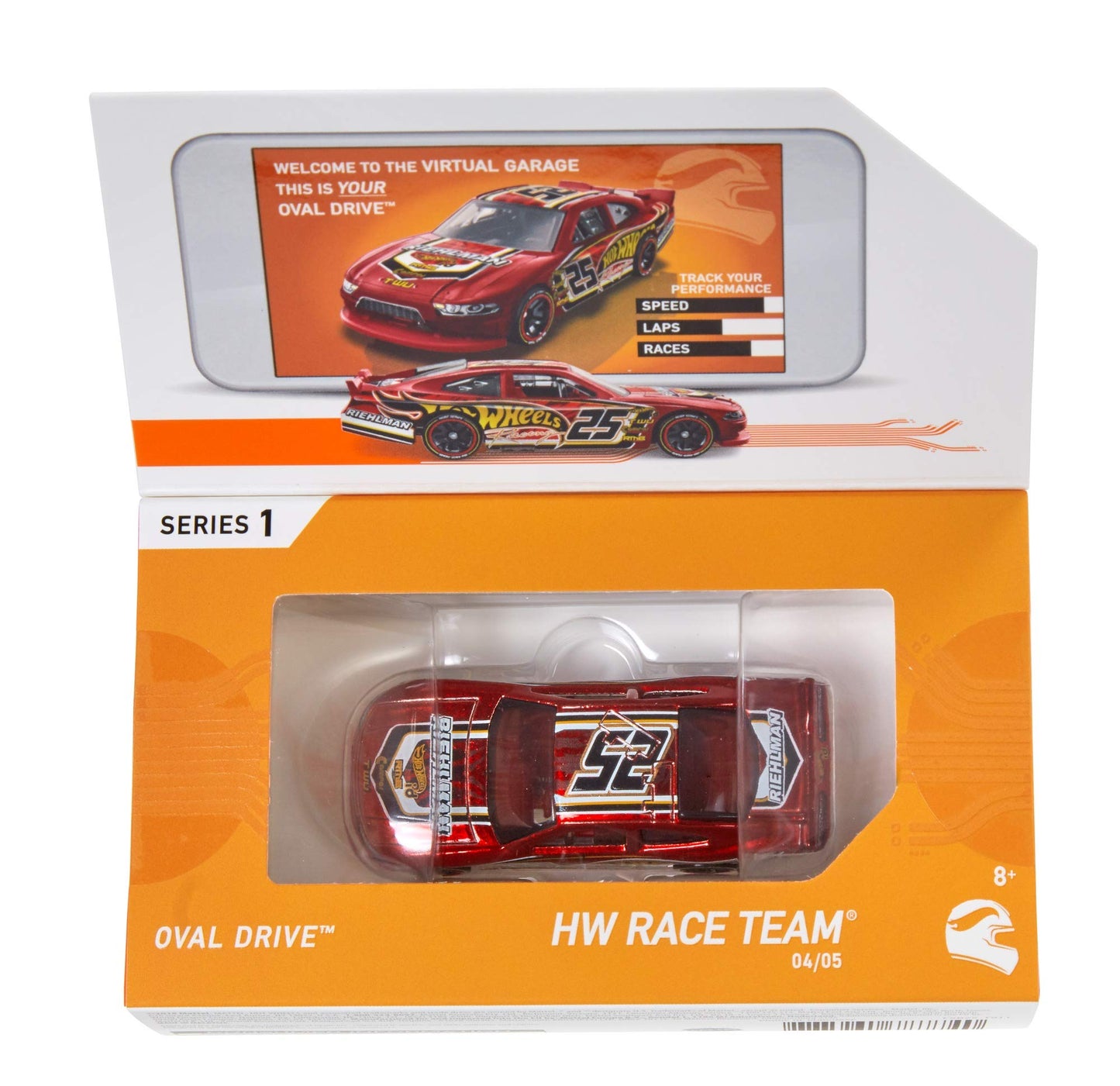 Hot Wheels id Vehicle Oval Drive with Embedded NFC Chip, Uniquely Identifiable, 1:64 Scale, for Kids Ages 8 Years and Older