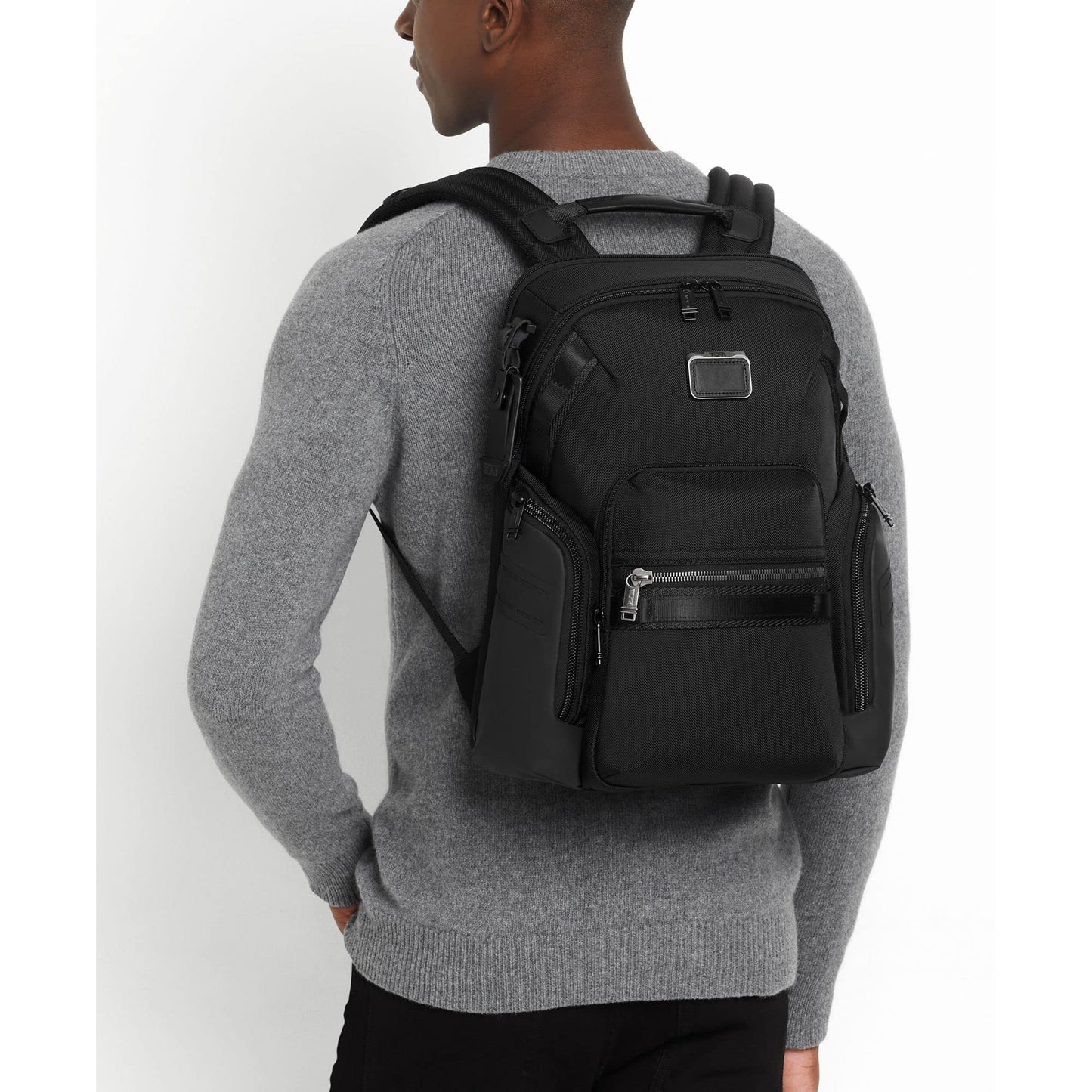 Tumi Mens Navigation Backpack Navy Coated Canvas One Size