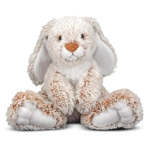 Melissa & Doug Burrow Bunny Stuffed Animal Plushie with Big Feet, Floppy Ears & Fluffy Tail, Adorable Pretend Play Toddler Toys for Girls & Boys 3+