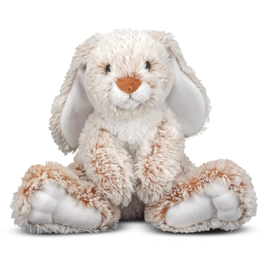 Melissa & Doug Burrow Bunny Stuffed Animal Plushie with Big Feet, Floppy Ears & Fluffy Tail, Adorable Pretend Play Toddler Toys for Girls & Boys 3+