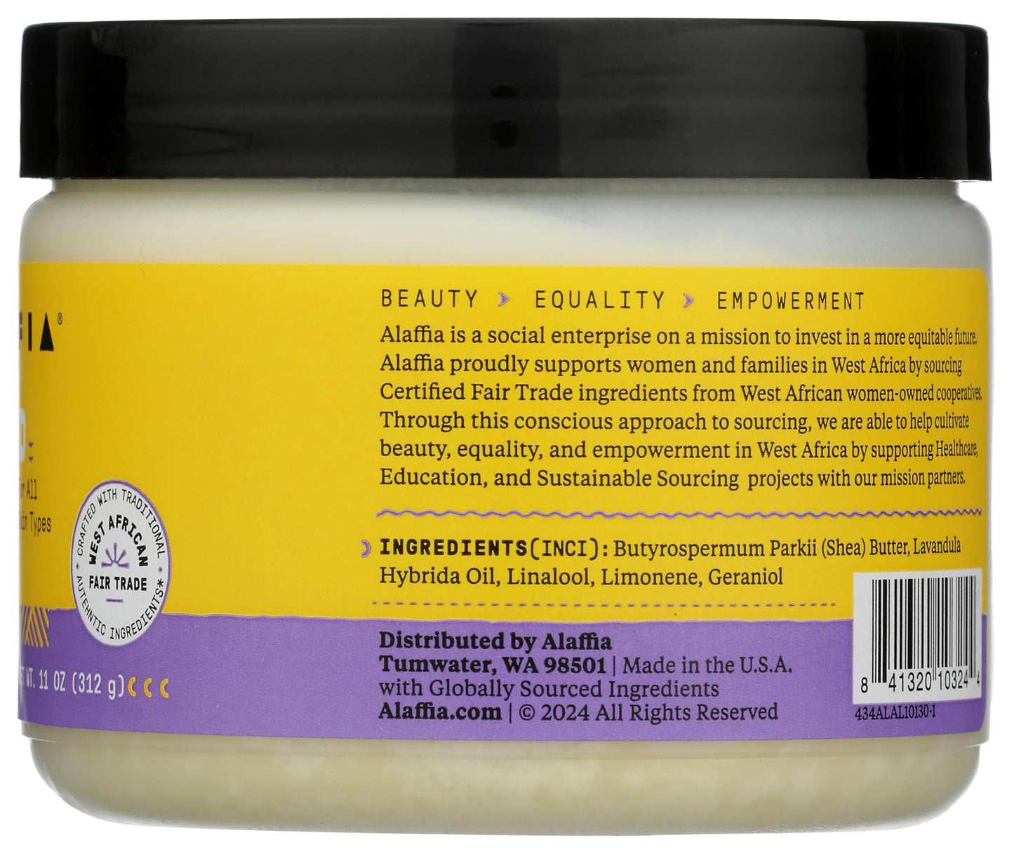 Alaffia Butter Shea Wild Lavendr, 11 oz