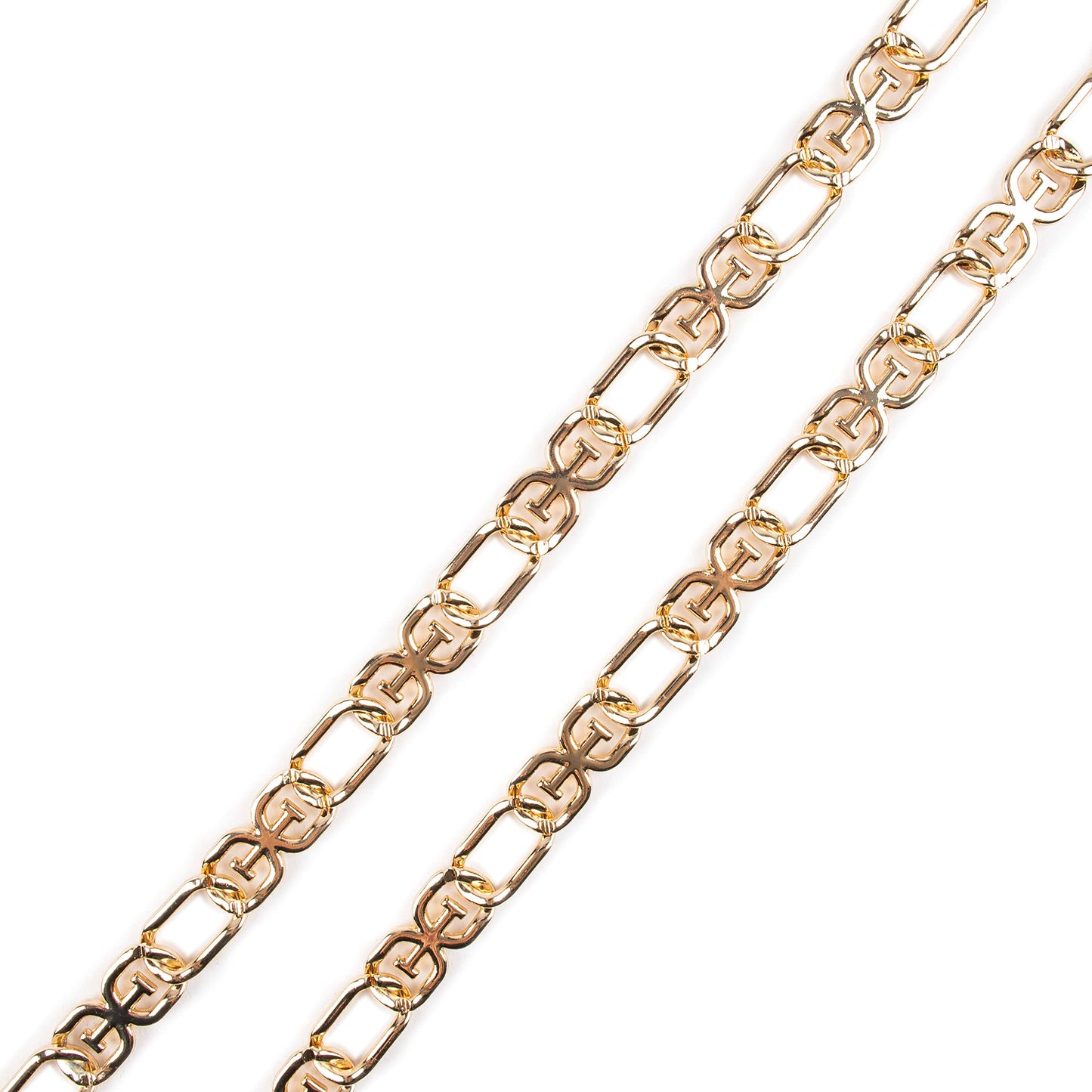 Sam Edelman Women's Fully Adjustable Double-E Logo Chain Link Dress Belt, Gold, Large