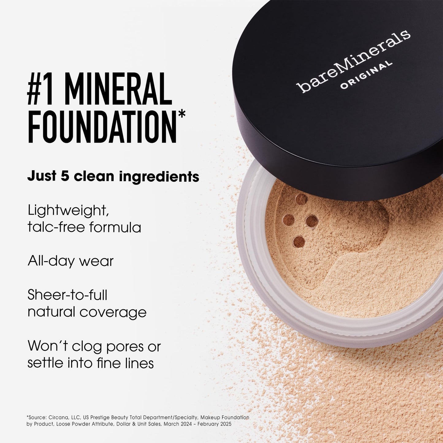 bareMinerals Deluxe Original Loose Mineral Foundation SPF 15 - Holiday Limited Edition Size $88 value - Medium Beige, Vegan, Cruelty-Free & Dermatologist-Tested